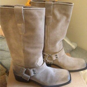 Steve Madden Tan Suede leather Motto boots NWB